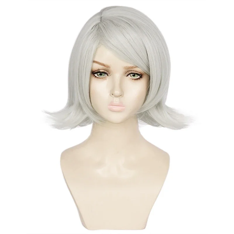 Danganronpa Kimura Seiko Short Wig Cosplay Costume Dangan Ronpa Heat Resistant Synthetic Hair Women Wigs + Wig Cap