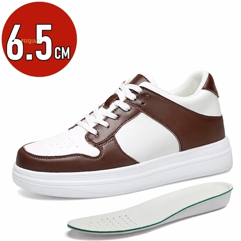 6,5 cm hoogte toenemende schoenen unisex paar casual liftschoenen lichtgewicht comfort ademende onzichtbare lift sneakers voor heren - afbeelding 2
