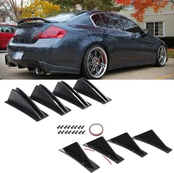 For Infiniti Q50 Q60 G37 G35 Rear Lip Bumper Diffuser Shark Fin 4 Wing Spoiler Gloss Universal Car Accessories