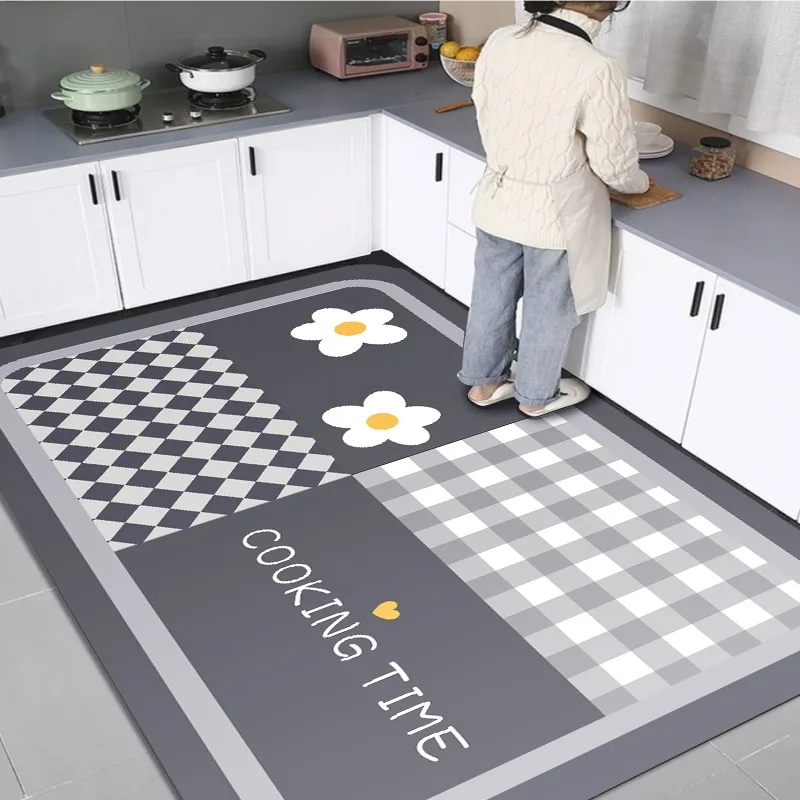 Kitchen Waterproof Carpet Anti-slip Floor Mat Home Decoration Large Area Rug Entrance Doormat Leather Rugs Alfombra De Cocina