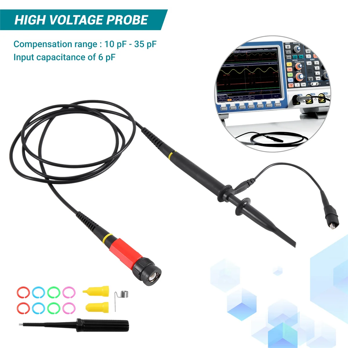 

P4100 Universal 100:1 High Voltage Probe For Oscilloscopes For Rigol Atten Owon Siglent Vogue