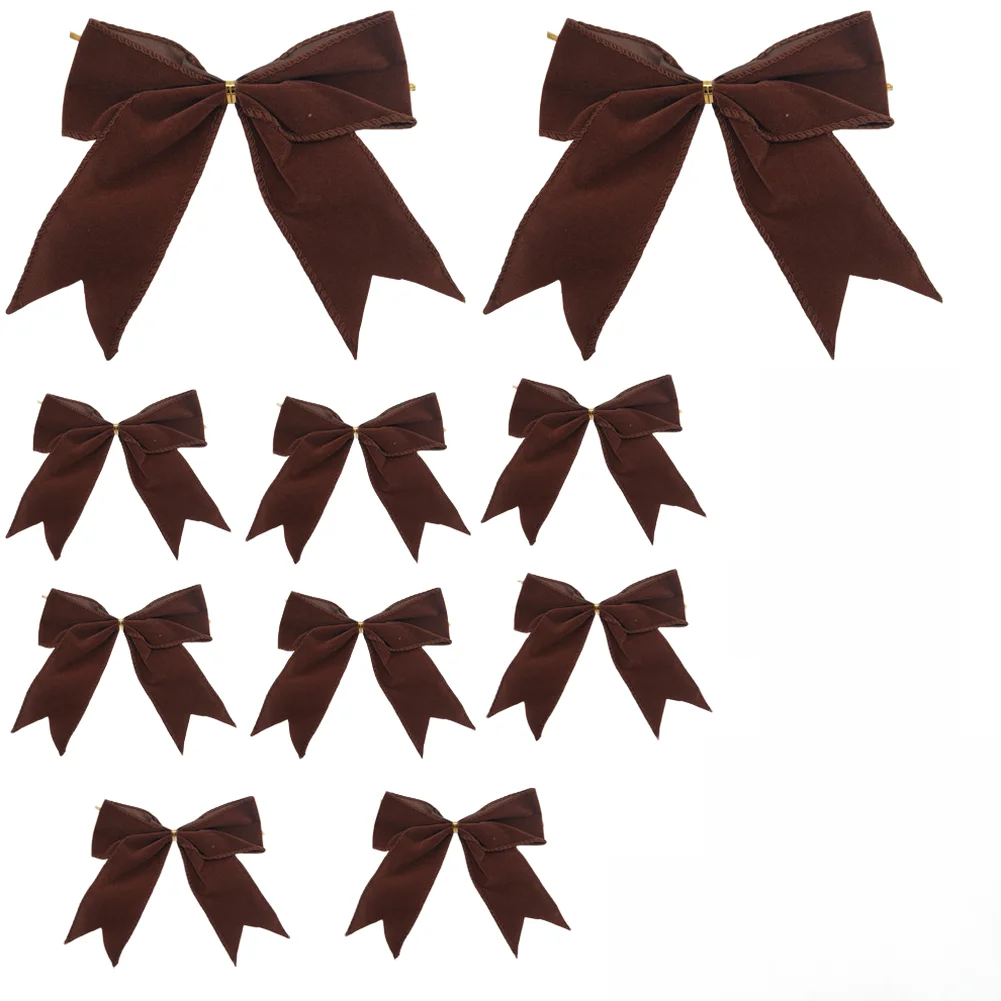 20Pcs For Velvet Ribbon Bows Wire Edged Bow Ties 15x15cm Soft Plush Decor For Christmas Tree Wreath Box Party Holiday Ornaments