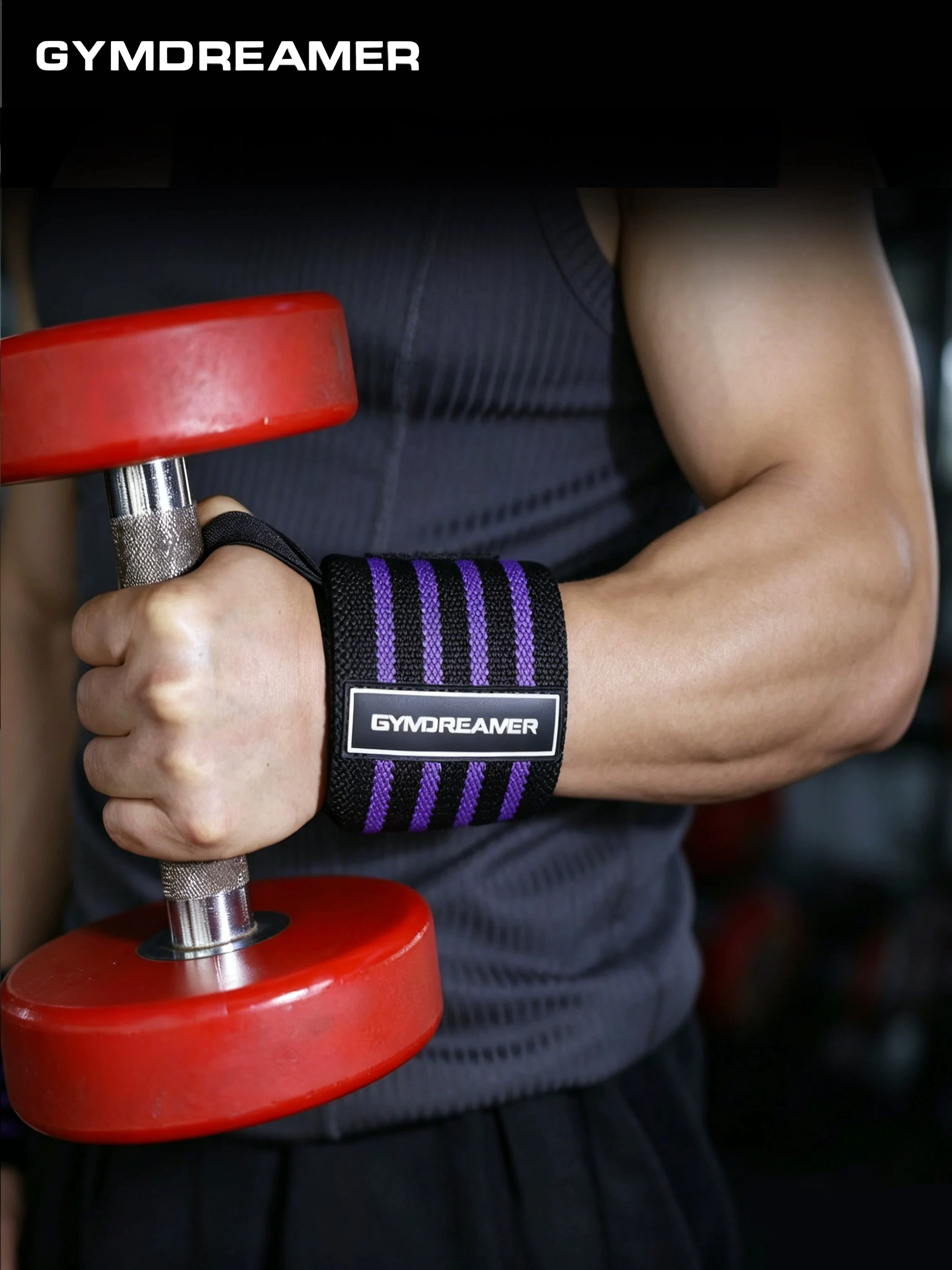 GYMDREAMER Fitness Wrist Bracer Pressurized Bright Push Training Men's Anti-Sprain Wrist Wrap Bandage Booster Band Professional