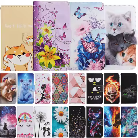 Butterfly Cat Pattern Wallet Flip Case For Samsung Galaxy S23 Ultra S22 Plus S21 FE A54 A34 5G Magnetic Leather Protectiv Cover