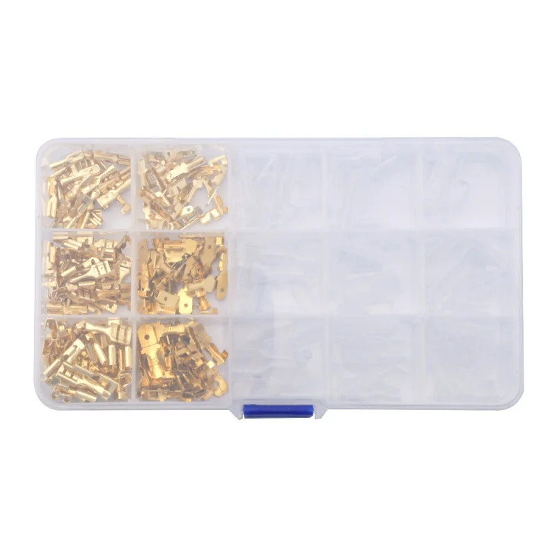 270PCS  Iron Gold/Silver Cold Pressed Hook Switch Inserts 2.8/4.8/6.3mmTerminal Connector