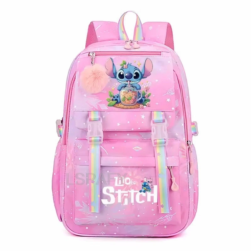 Sac à dos Kawaii Lilo & Stitch pour fille, cartable enfant mignon dessin animé, sac à dos créatif anime pour étudiant, sac à livres tendance, cadeau