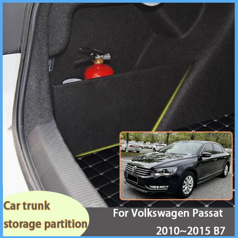 

Auto Accessories For Volkswagen Passat 2010~2015 B7 Car Upgrade Organizer Trunk Side Partition Trunk Interior Storage Box Parts