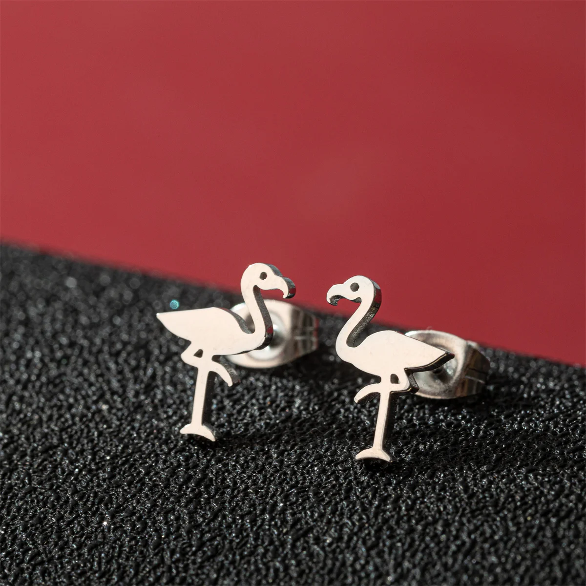 Piercing Ear Stainless Steel Cute Flamingo Bird Stud Earrings For Women Girls Cartilage Earring Tragus Jewelry Accessories