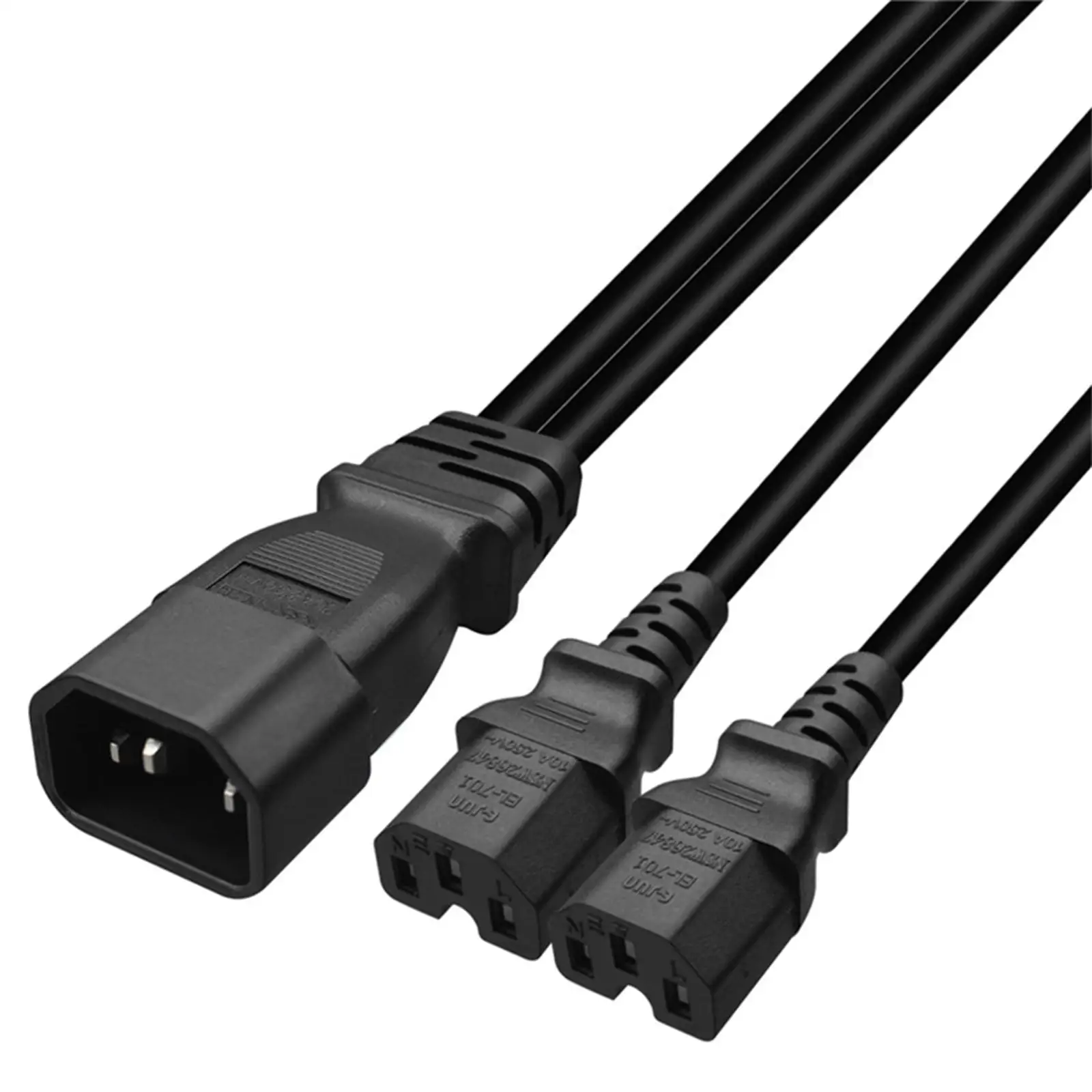 Power Cord 3*0.75mm 2 Single C14 to C15 Adapter Short for Computer
