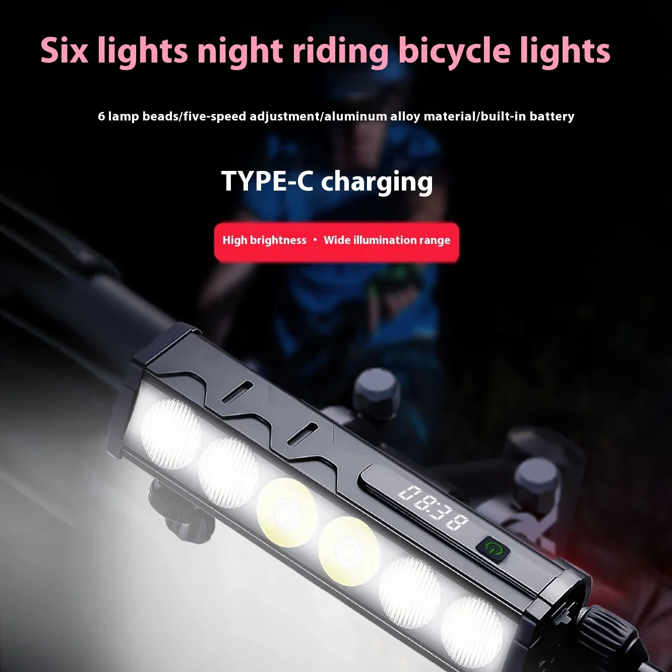 

Передний фонарь для велосипеда OFFBONDAGE, 5000 люмен, передний фонарь для велосипеда, 40000 мАч, водонепроницаемый фонарик, зарядка через USB, MTB, дорожная велосипедная USB-лампа