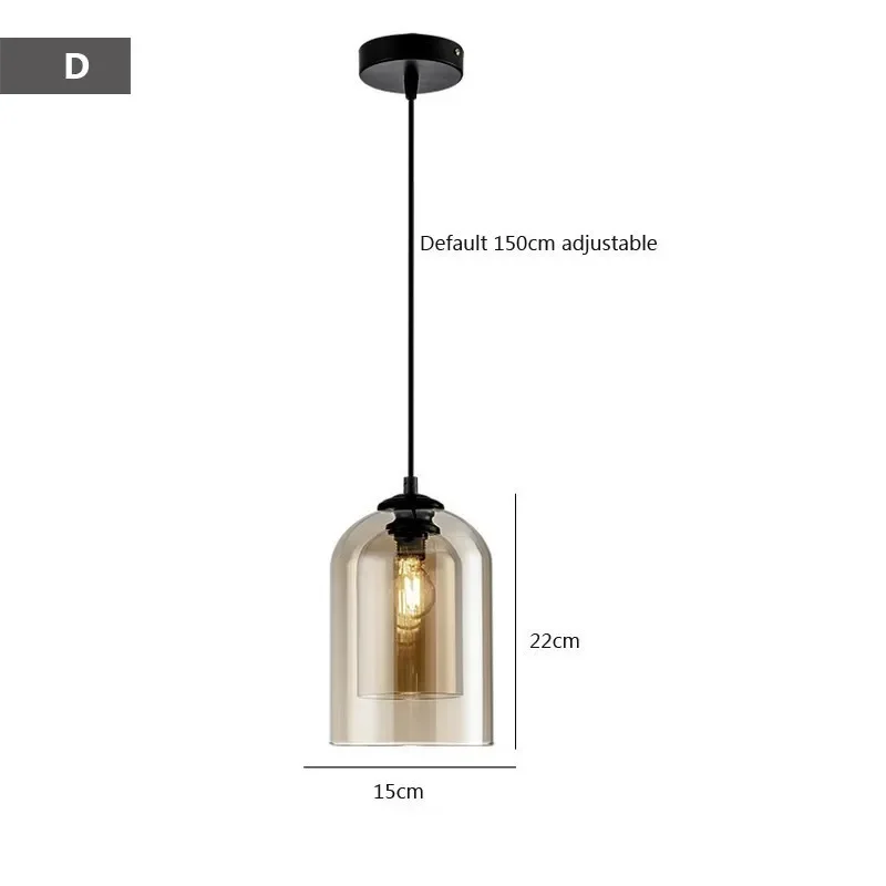 Modern Hanging Loft Glass Lustre Pendant Light LED Industrial Decor Lights Fixtures For Kitchen Restaurant Chandeliers Lamp