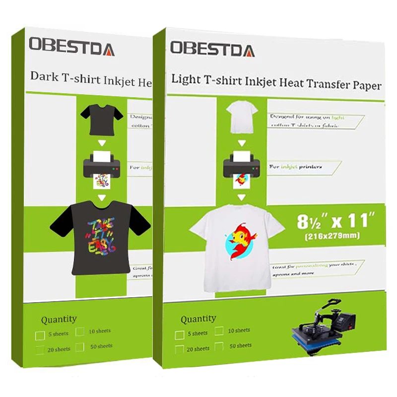 Fabriek Direct 10 stuks A4 Inkjet Warmteoverdracht Sublimatie Afdrukken Papier T-Shirt Licht Donker Zwart Stof Transfer Papier