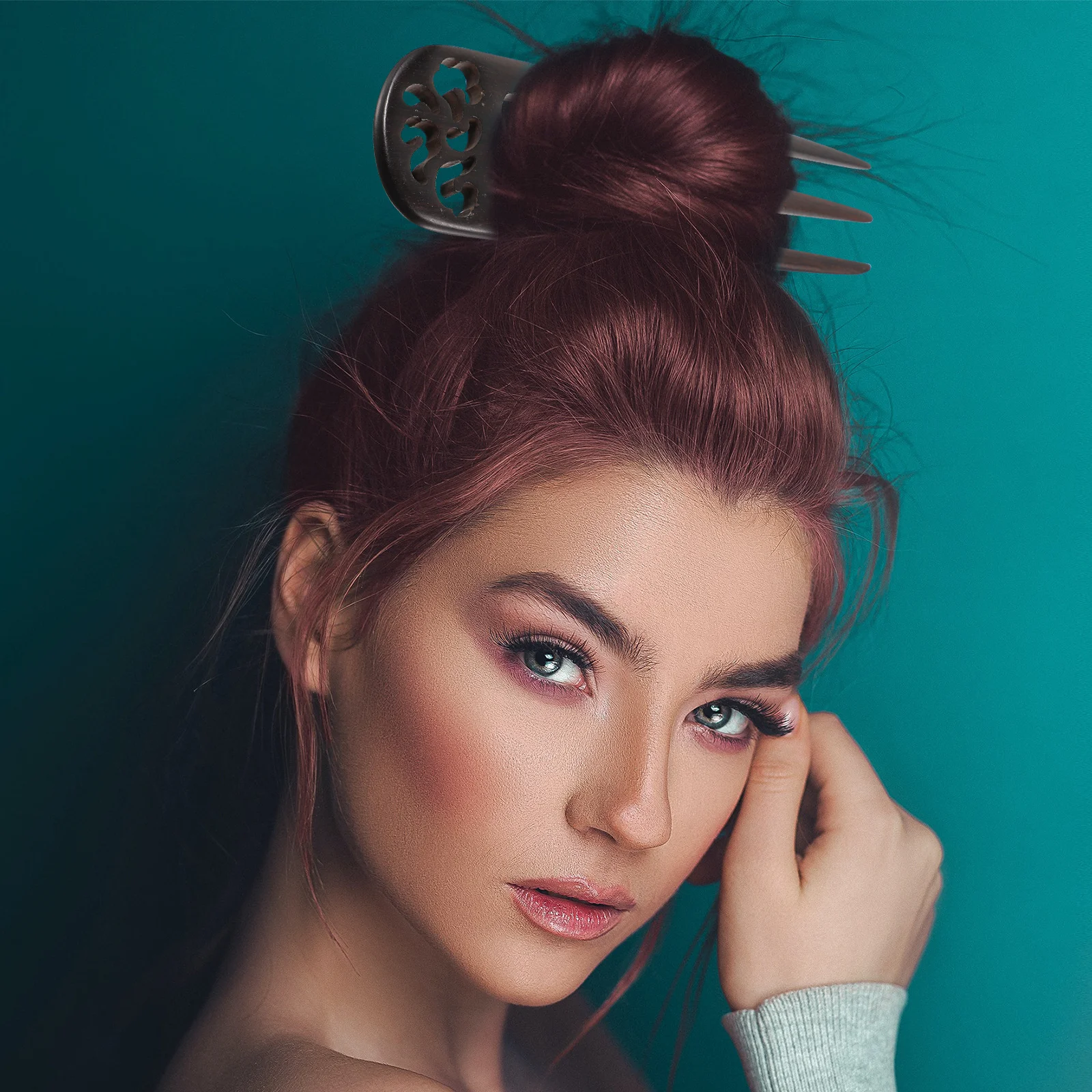 

3-Prong Hair Fork Vintage Style Wooden Pin Safe Durable Not Easy to Break Fashionable Gift for Women 3-Prong Hair Fork