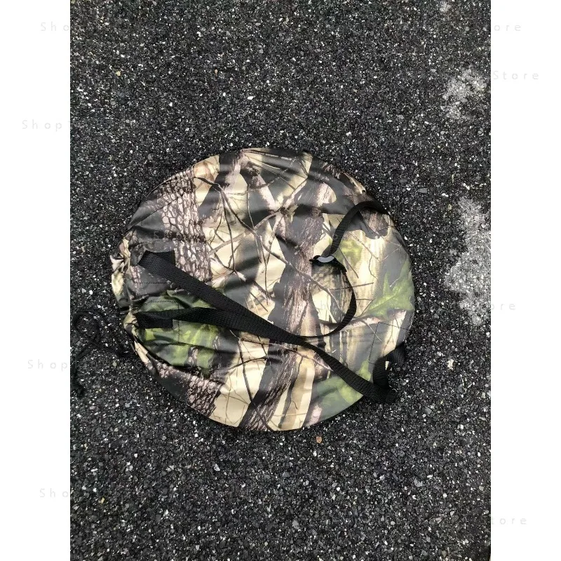 Single Person Pop Up Outdoor Photography Tent 3Sides 6Windows 360 Degree Watching Bird Portable Privacy Camouflage Black Caoted
