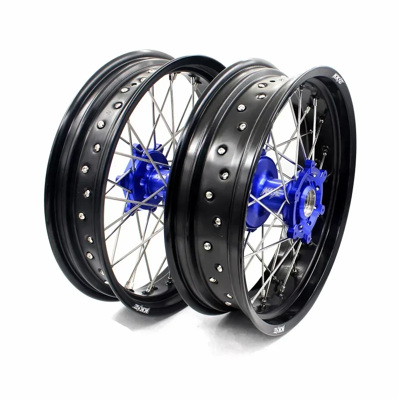 

【2025】 17 Inch Cush Drive Supermoto Wheels Rims Set For SUZUKI DRZ400 DRZ400E DRZ400S 2000-2024 DRZ400SM Anodized Alloy Blue Hu