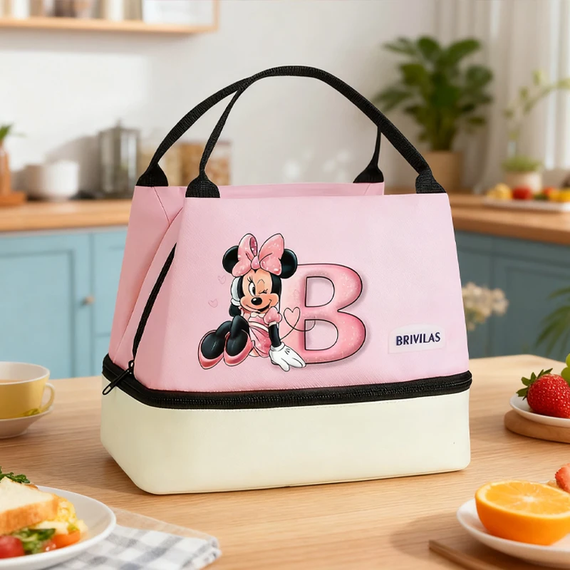 2025 New Minnie Mouse Lunch Bag Girls Cute Insulation Bento Pack Thermal Food Bag Meal Pack IcePack Children Bento Lunch Handbag