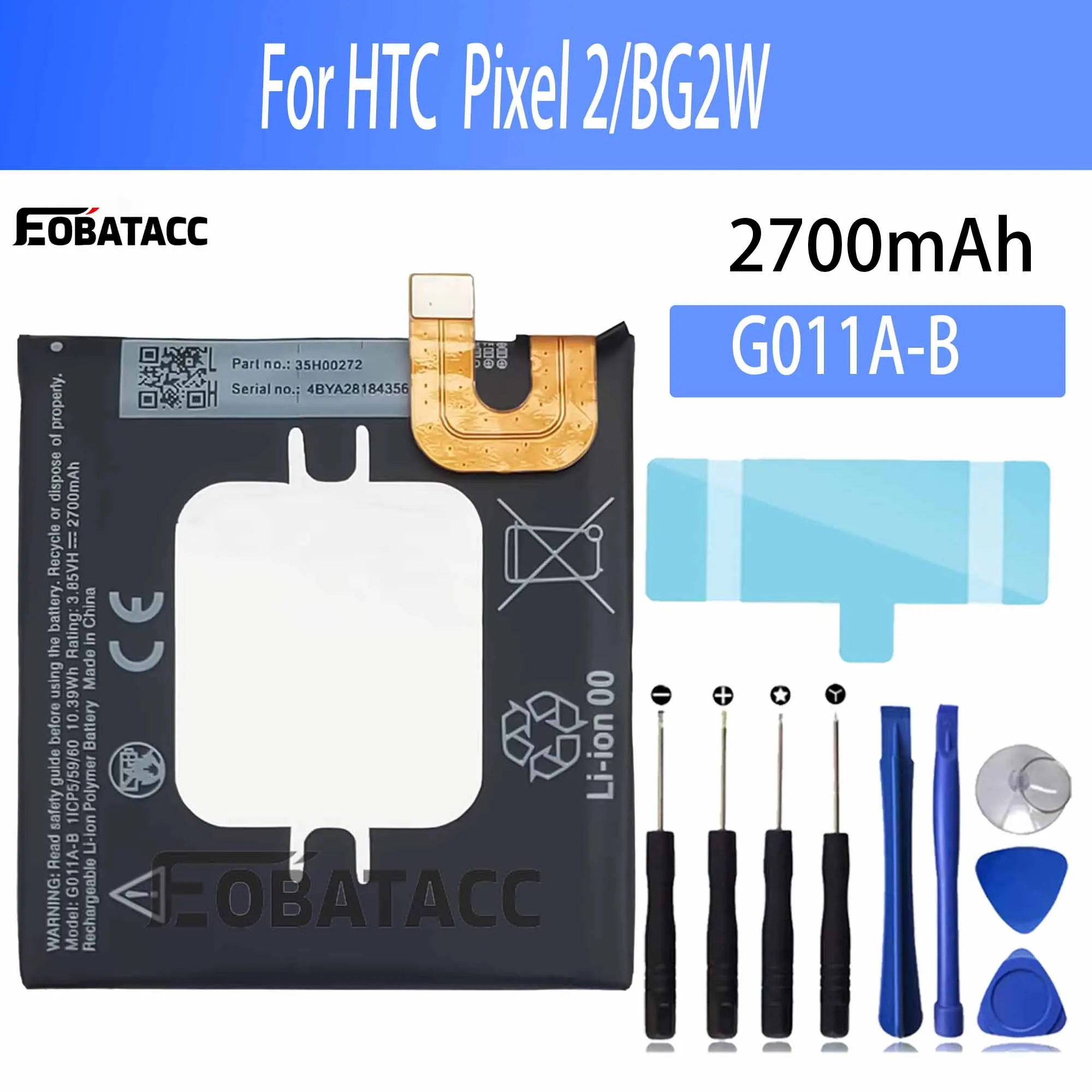 

100% New Original Battery G011A-B For HTC Pixel 2/BG2W Battery + Free Tools