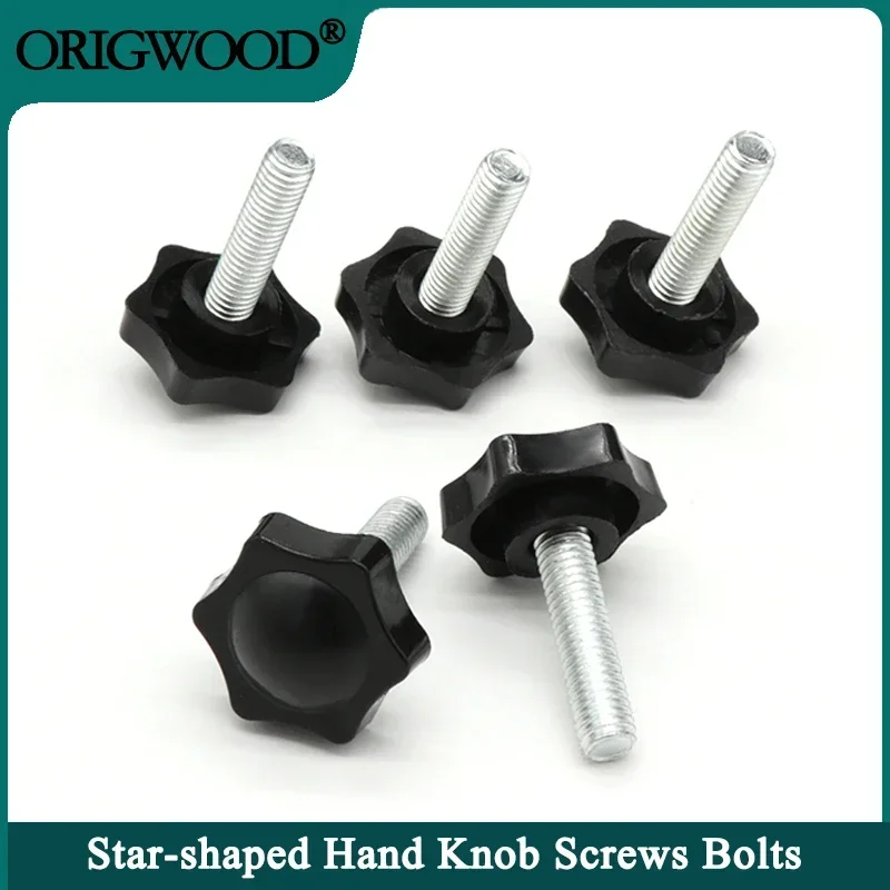 5/10pcs M4 M5 M6 M8 M10 M12  Hand Knob Screws Bolt Plastic Star Shape Head Thread Clamping Thumb Handle Machine Screw