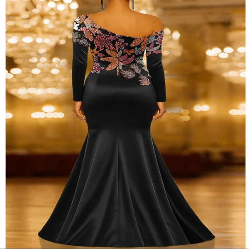 Abiti da ballo lunghi fino al pavimento a sirena/tromba Abito da sera Abito da ballo Abito formale Elegante manica lunga scintillante vintage Personalizza