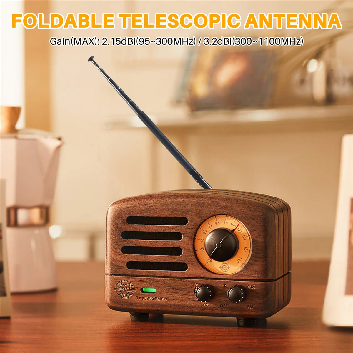 SRH789 Antenna telescopica pieghevole SMA maschio 95-1100 MHz