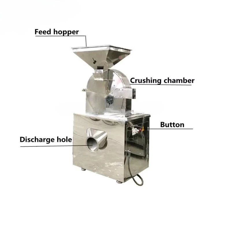 Stainless Steel Almond Animal Feed Grinder Chemical  Mill Barley Crusher Grinder