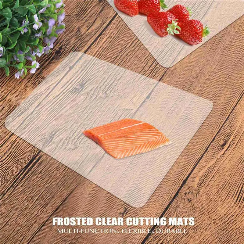 M12K-Clear Flexible Plastic Cutting Board Mats Set, Kitchen Cutting Board Clear Mats 17.5 X 12 Inches, Set Of 21