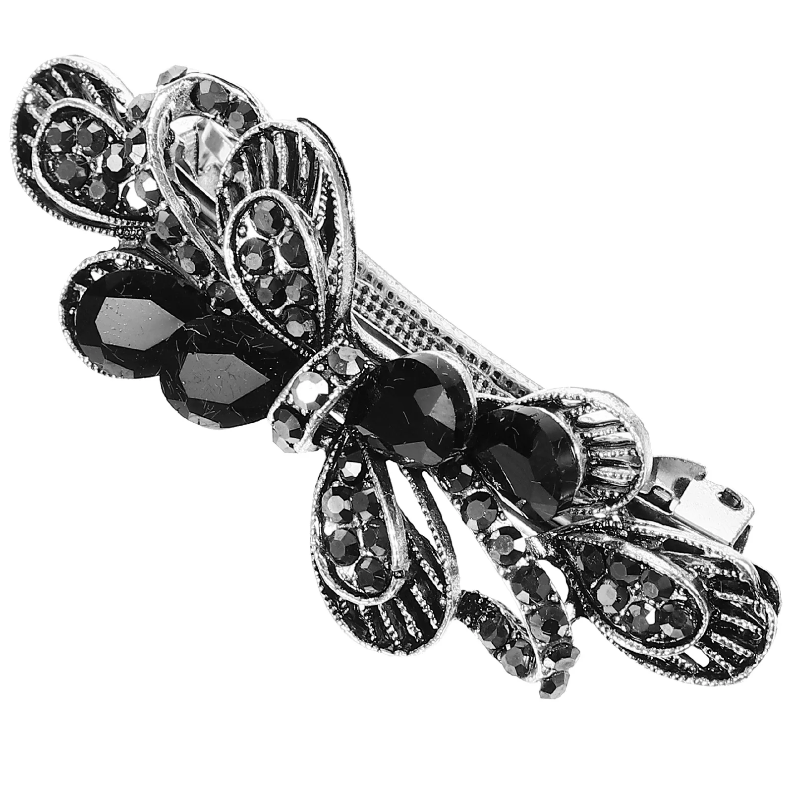 

Crystal Clip Rhinestones Barrette For Women Wedding Bridal Hair Accessories Elegant Bling Metal Hairpin Spring Styling