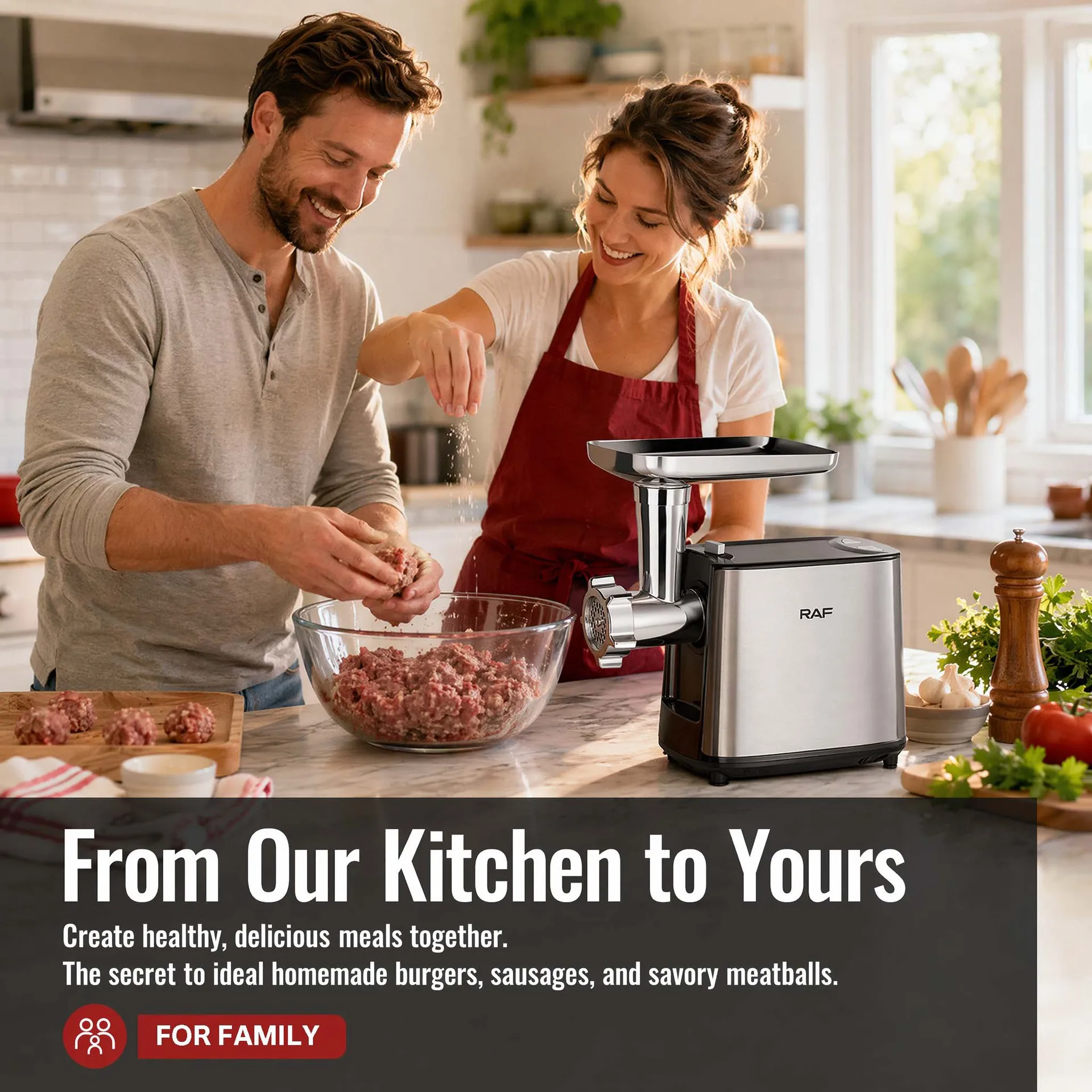 European standard electric meat grinder with multifunction, stainless steel body, reversible for stuffing and mixing meat