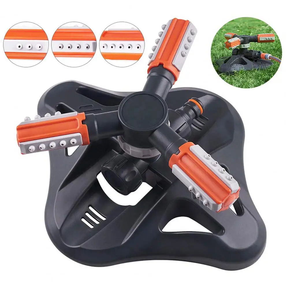 

Lawn Sprinkler With 3 Arm 360-Degree Rotating Design Spray Area Universal Garden Water Sprinkler Attachment Garden Watering Tool