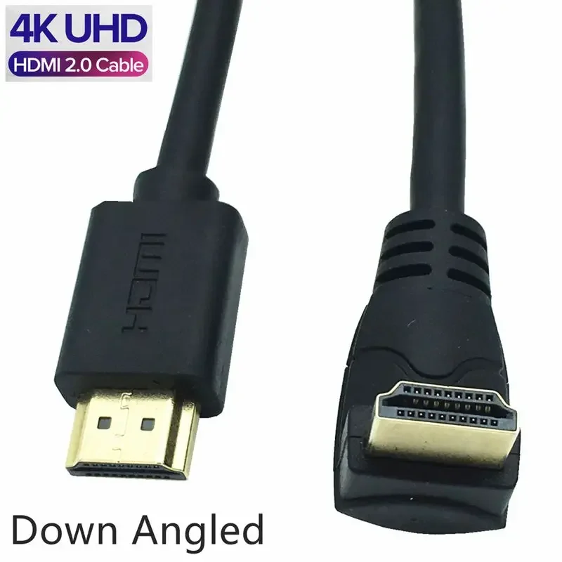 4K*2K 60HZ HD A Male To HDMI-compatible Down & Up & Left & Right Angled 90 Degree Male HD Extension Cable HD 2.0v Angle Cable