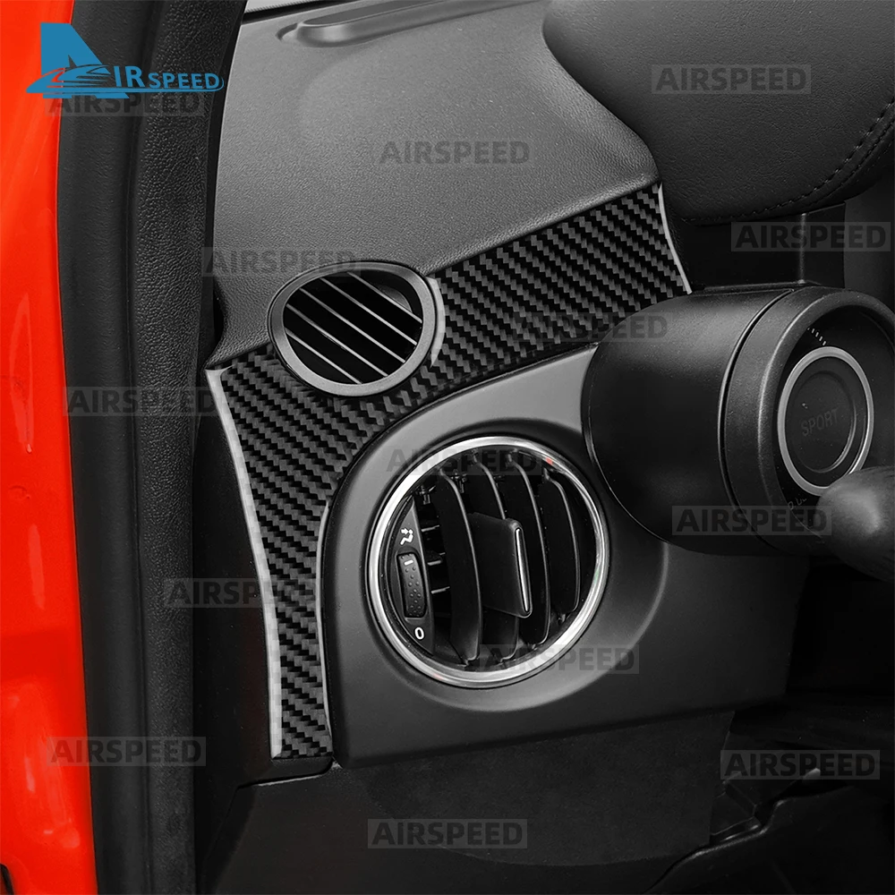 ملصق من ألياف الكربون الناعمة الحقيقية لشركة فيات 500 500C/Abarth 595 595C /695 695C 2016 2017 2018 2019 2020 2021 2022 2023 2024 500e 2016-2019 شريط أدوات السيارة