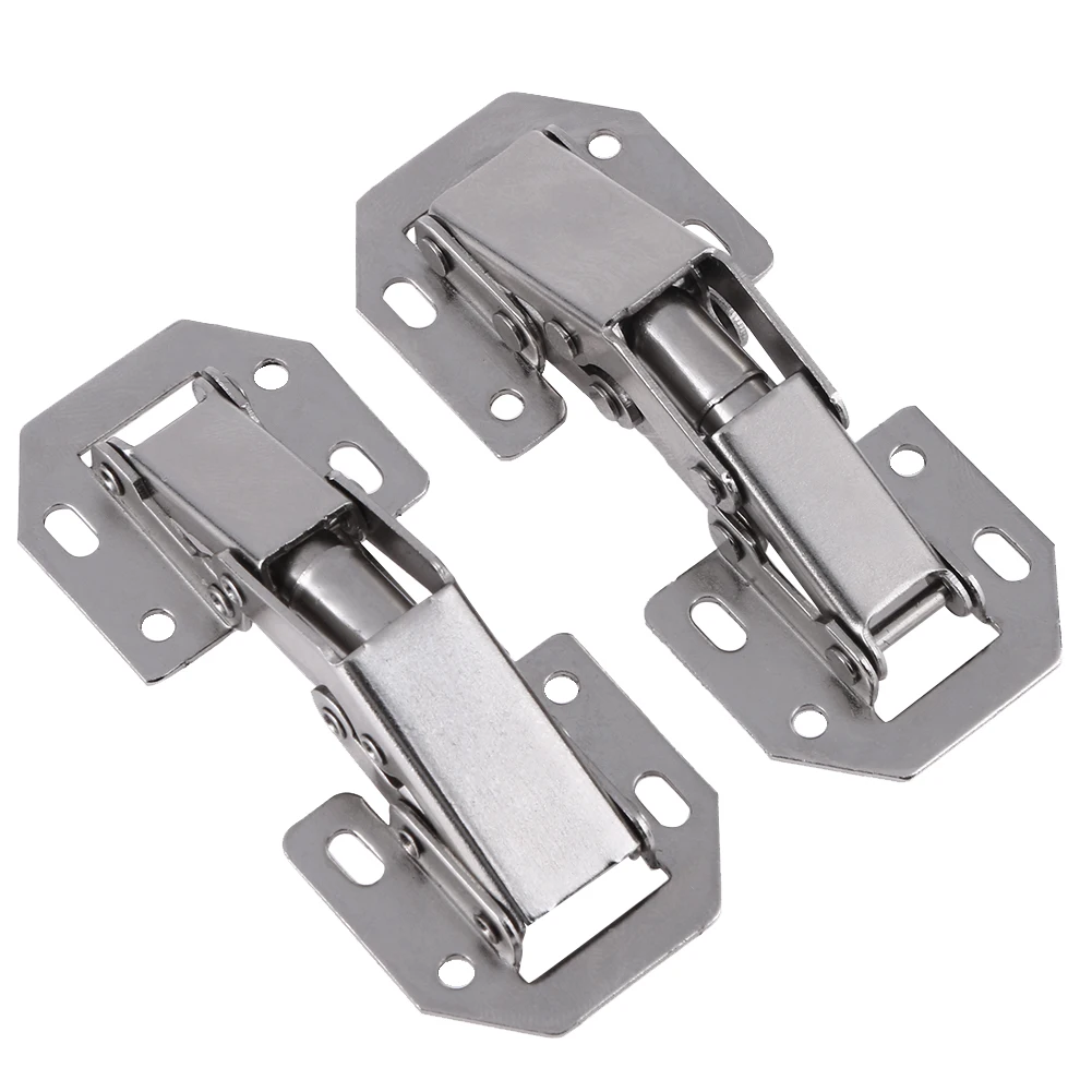 10pcs Cabinet Door Hinges No Drilling Hole Easy Installation Hinges Cold Rolled for Window Cupboard Kitchen Door Repair Tools