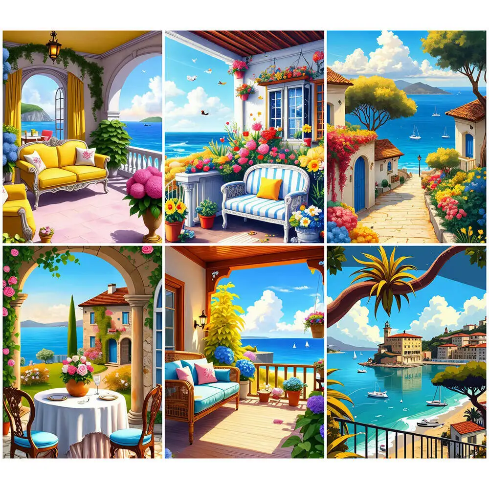 Volle Diamant Stickerei Landschaft Kreuzstich Kits Diamant Mosaik Meer Strass Bilder Geschenk