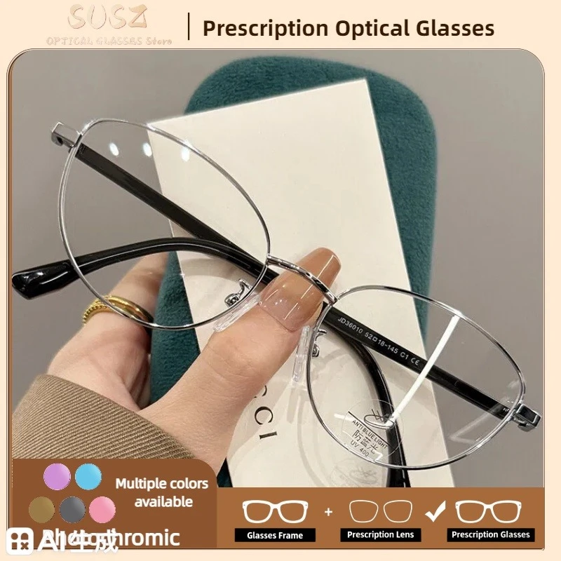

SUSZ Retro Women's Cat Eye Myopia Prescription Eyeglasses High Quality Progressive Glasses Anti Blue Light Reading Glasses