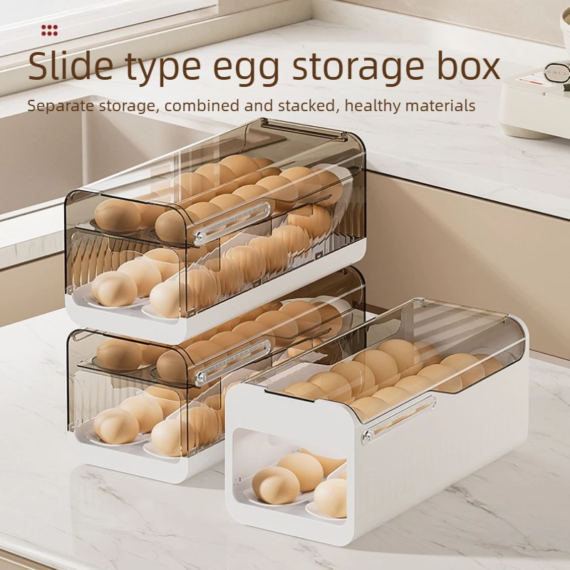 Kitchen Baking Tins - Automatyczny podajnik jajek do lodówki, 2-poziomowy,