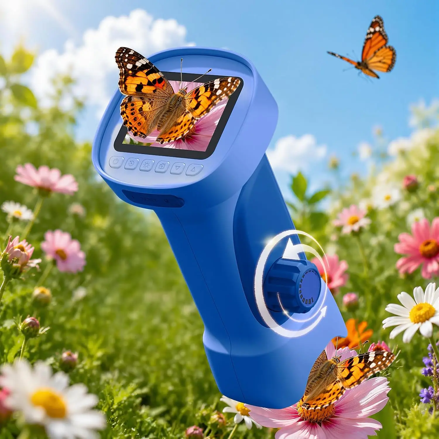 Microscope For Kids 1000X 8 LED Light 1080P 2.4' HD Portable Handheld Digital Microscope, Birthday Gifts for Boys &Girls