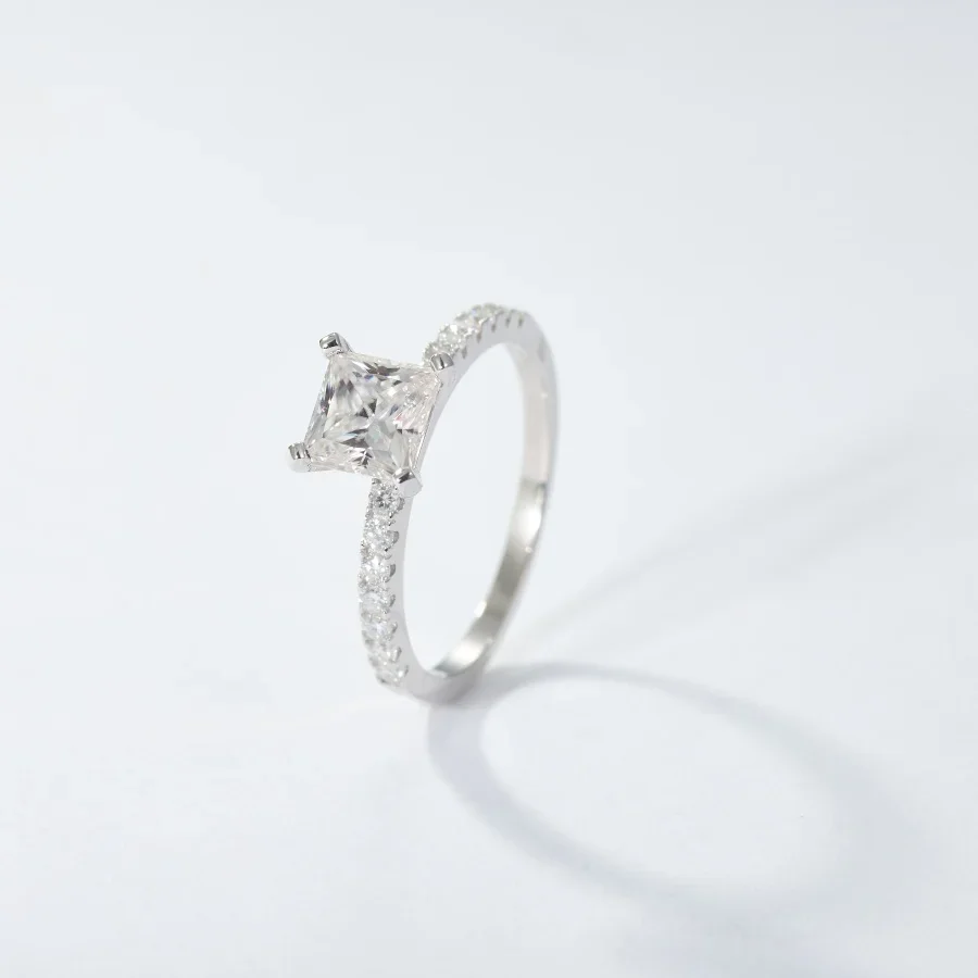

6*6mm Princess Cut Ring Moissanite Rings 925 Sterling Silver Ring for Women Rings Engagement Wedding New 2025