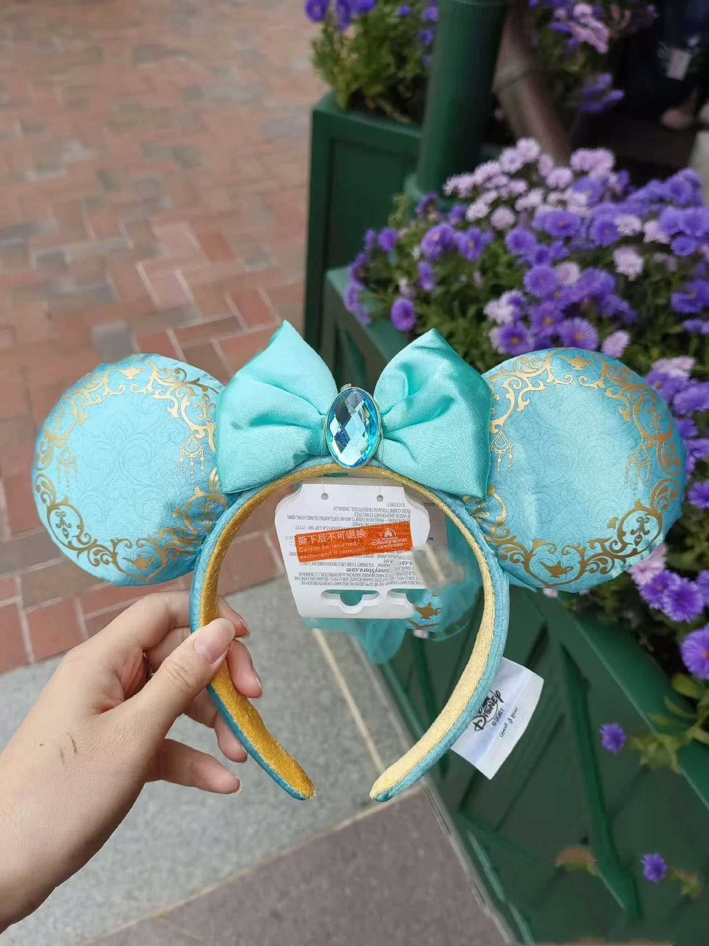 New Original Disney Aladdin Cute Princess Jasmine headband Garden hair accessories Ears Headband