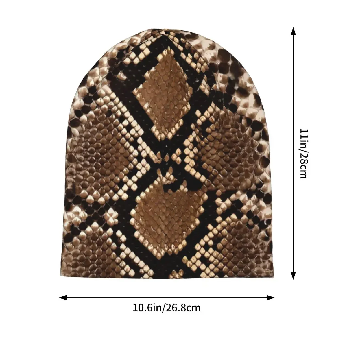 Vintage Snakeskin Beanie Hats Animal Print Skullies Beanies Kpop Warm Adult Unisex Caps Autumn Winter Design Funny Bonnet Hats