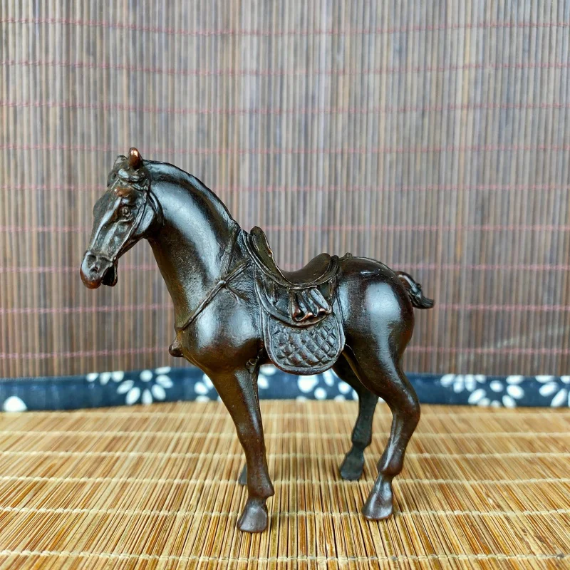 

Antique Copper War Horse Ornament Tangma Zodiac Horse Study Office Tea Pet Home Desktop Ornament