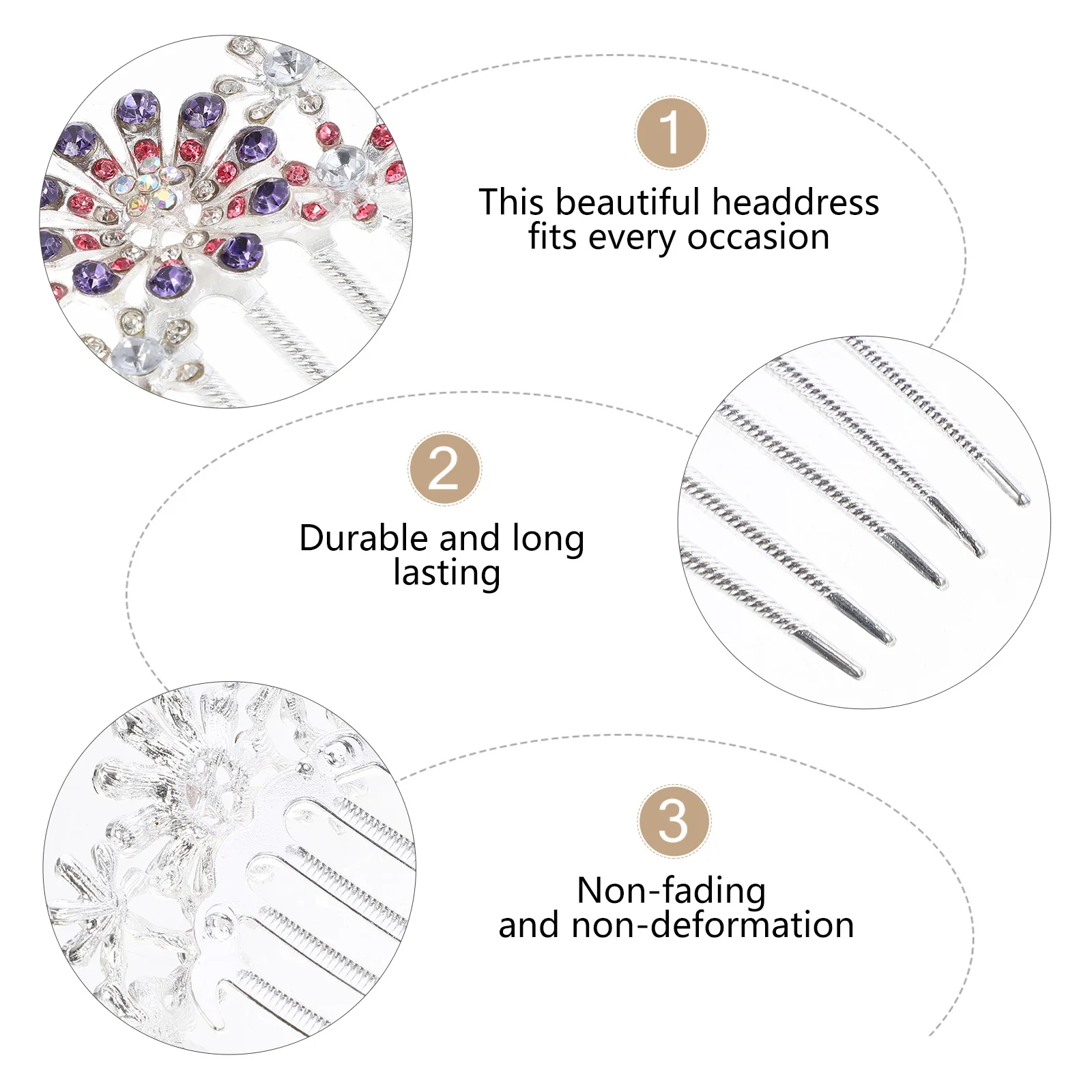 

Wedding Hair Accessories Women Headdress Crystal Comb Bridal Rhinestone Hairpin Elegant Hairstyle Decor Banquet Party