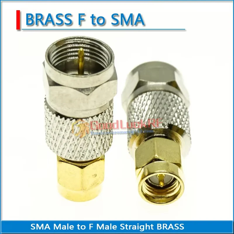F TV Male to SMA Male Gold Plated Straight Copper 50Ohm SMA Male to F Male RF Connector Coaxial Adapters