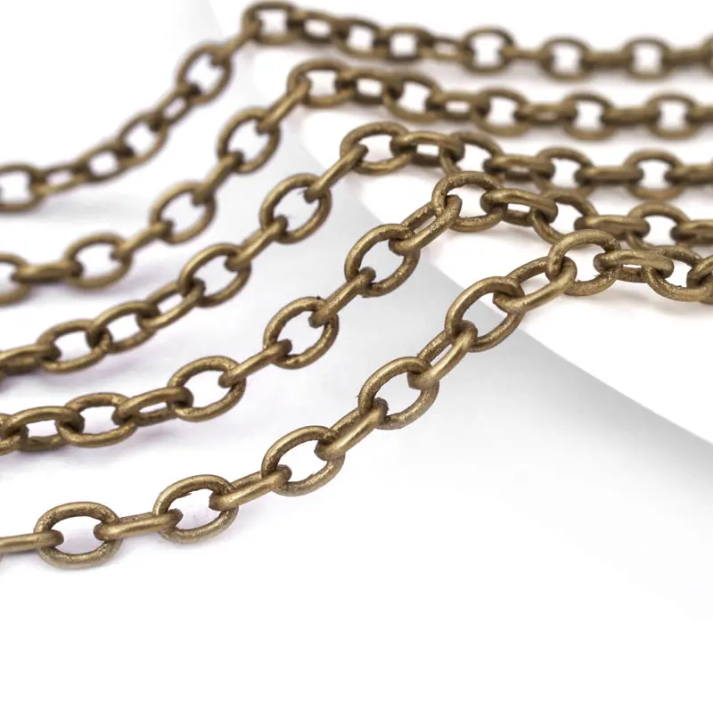 Antique Bronze Copper Round Wire O Shape Chain Necklace Earrings Jewelry Accessories Materials Rosediy official-website