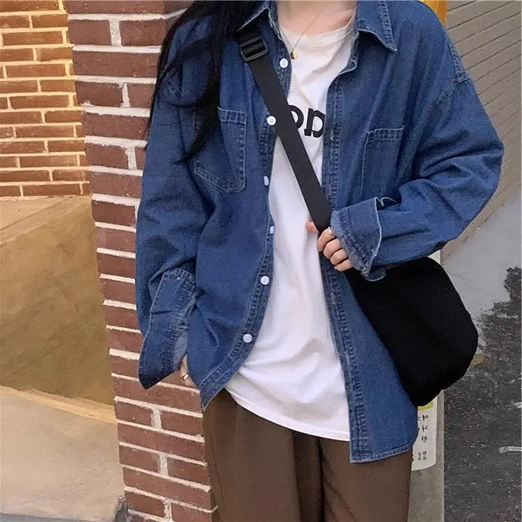 

Denim Coat Patchwork Linen Womens Summer Knitting Mini Balloon Sleeved Pocketed Lightweight Airy Outwears Hip-Pop Matching Daily