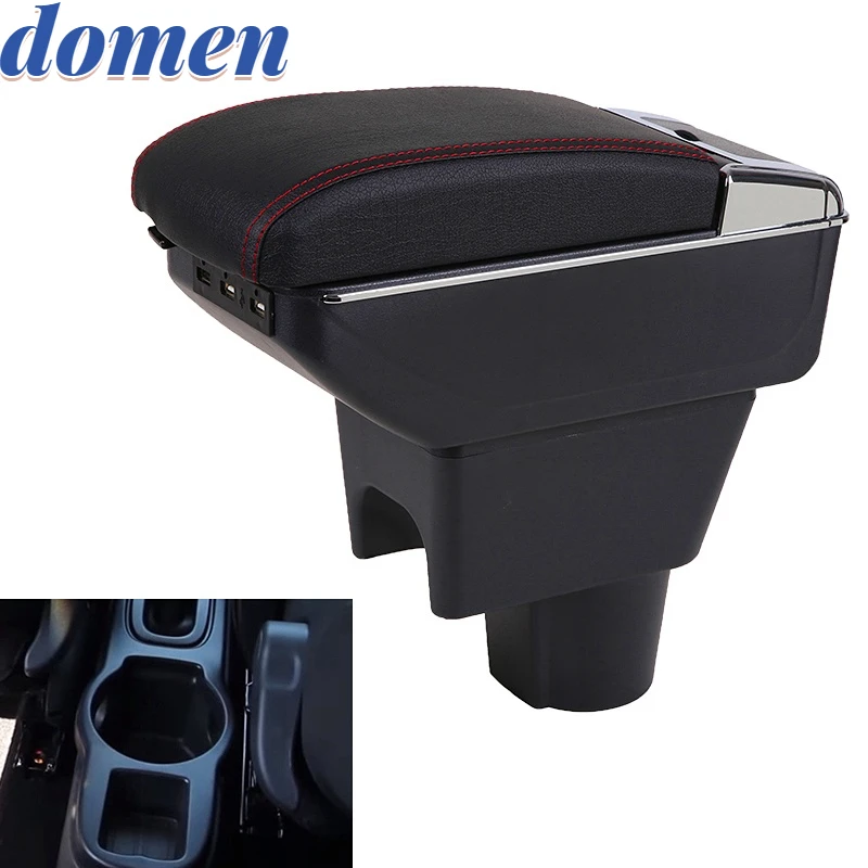 

For Renault Dacia Duster 2 Armrest Box 2010-2015 Rotatable heighten Central console storage box Cup holder PU Leather USB Chargi