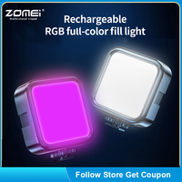 ZOMEI RGB LED Video Panel Light 7 inch Pocket Fill Light Dimmable CRI95 2500-9000K Rechargeable Photography for Live Streaming