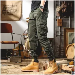 Men Cargo Pants Multi-Pocket Military Tactical Joggers Cotton Male Casual Trousers Plus Size Khaki Black Army Pantalon Militaire