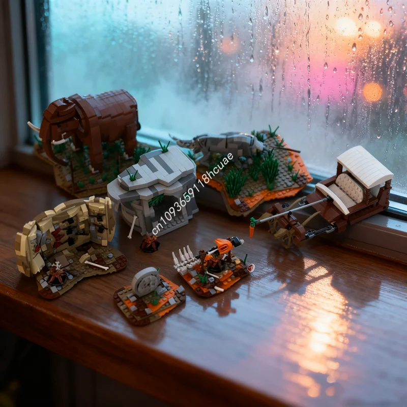 

1997pcs MOC Caveman Theme Set Including 7 MOCs Model Building Blocks Construction DIY Creative Toy Idea Christmas Gifts Brick