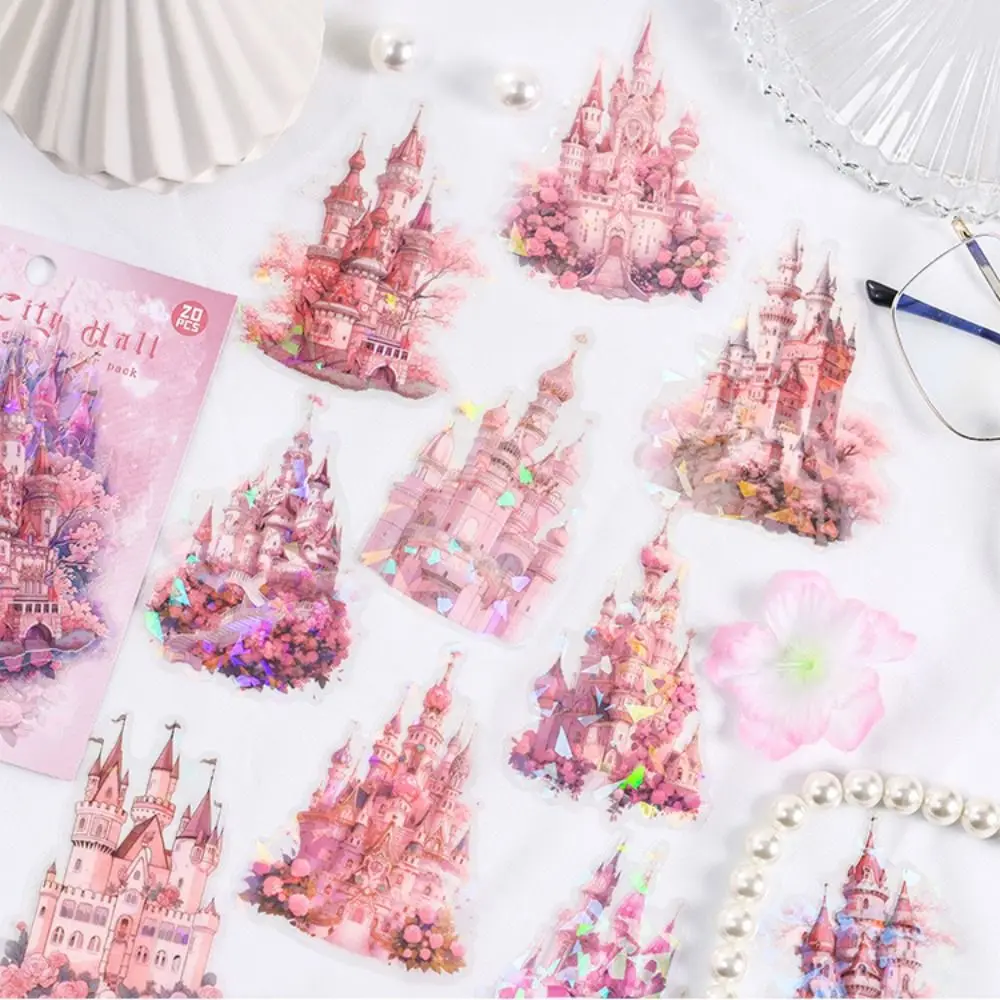 

Laser Graffiti Castle Sticker Shell Luster Waterproof Stationery Envelope Sticker Wall Decor Decals Self-adhesive