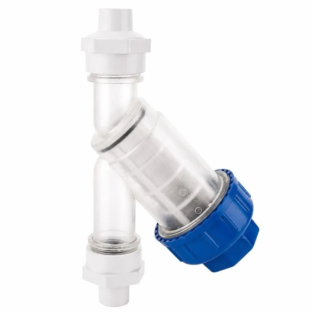 PP Poultry Drinking Water Filter Ultra Fine Filter Mesh Y-Shaped Shell Livestock Water Filter Transparent Sealed Connection